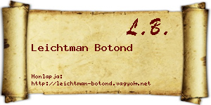 Leichtman Botond névjegykártya
